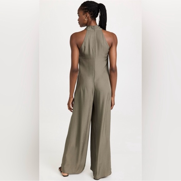 Theory | Halter Jumpsuit in Willow Army Green Brand New with Tags ~ US 12 - Picture 6 of 14